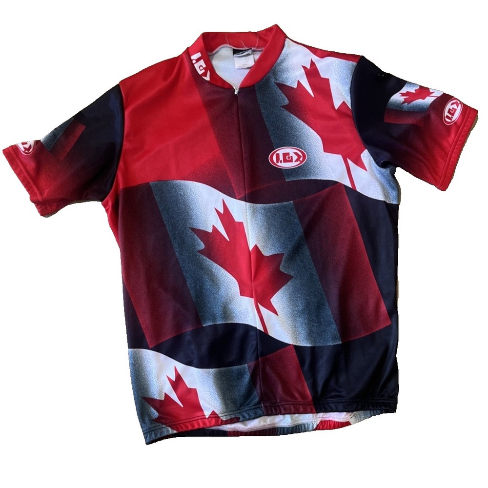 Louis Garneau 1/2 Zip Cycling Jersey Adult XL Canada Maple Leaf S/S